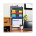 Smead Cascading Wall Organizer, 6 Sections, Letter Size, 14.25 x 24.25, Gray, Neon Green, Neon Orange, Neon Pink, Purple, Yellow (92060)