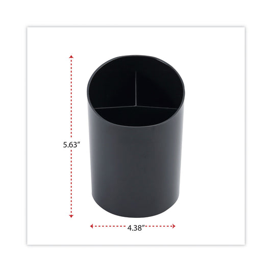 Universal Recycled Big Pencil Cup, Plastic, 4.38" Diameter x 5.63"h, Black (08108)