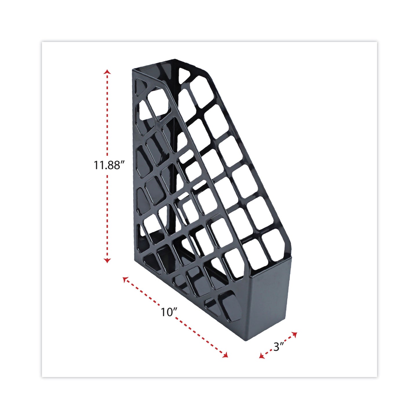 Universal Recycled Plastic Magazine File, 3 x 10 x 11.88, Black (08118)