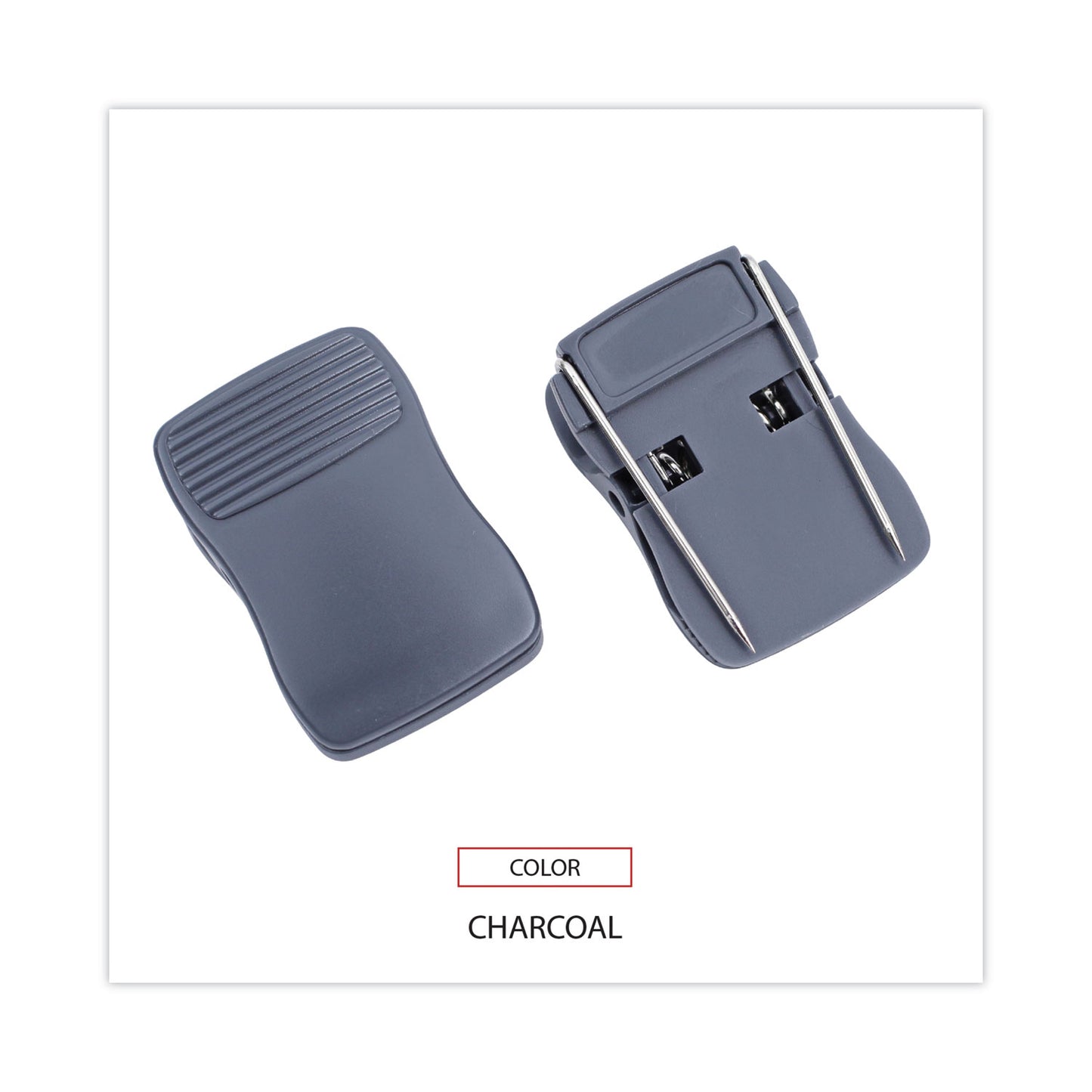 Universal Deluxe Recycled Cubicle Clips, 40 Sheet Capacity, Charcoal, 24/Pack (08221)