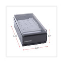 Universal Business Card File, Holds 600 2 x 3.5 Cards, 4.25 x 8.25 x 2.5, Metal/Plastic, Black (10601)