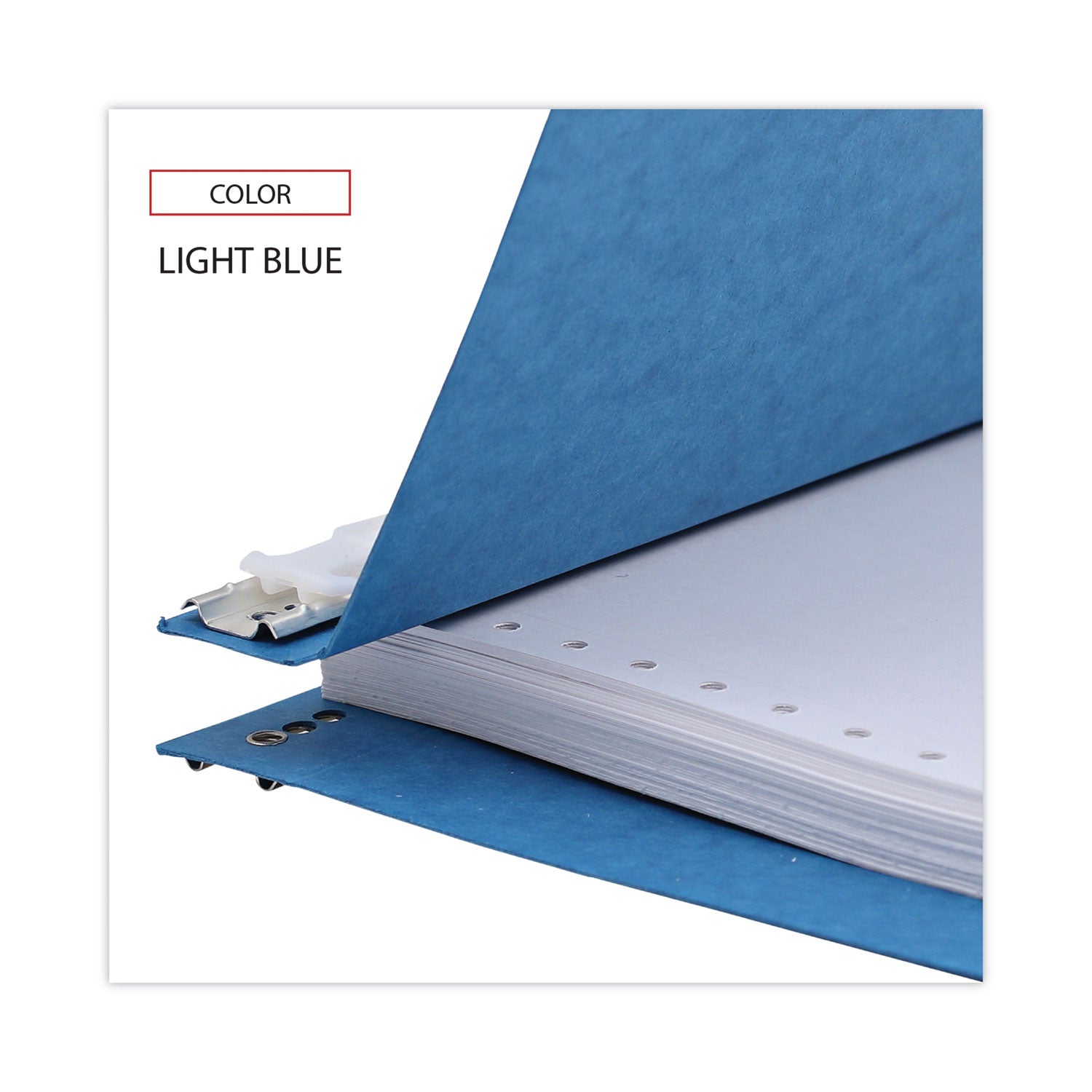 Universal Pressboard Hanging Binder, 2 Posts, 6" Capacity, 9.5 x 11, Light Blue (15431)