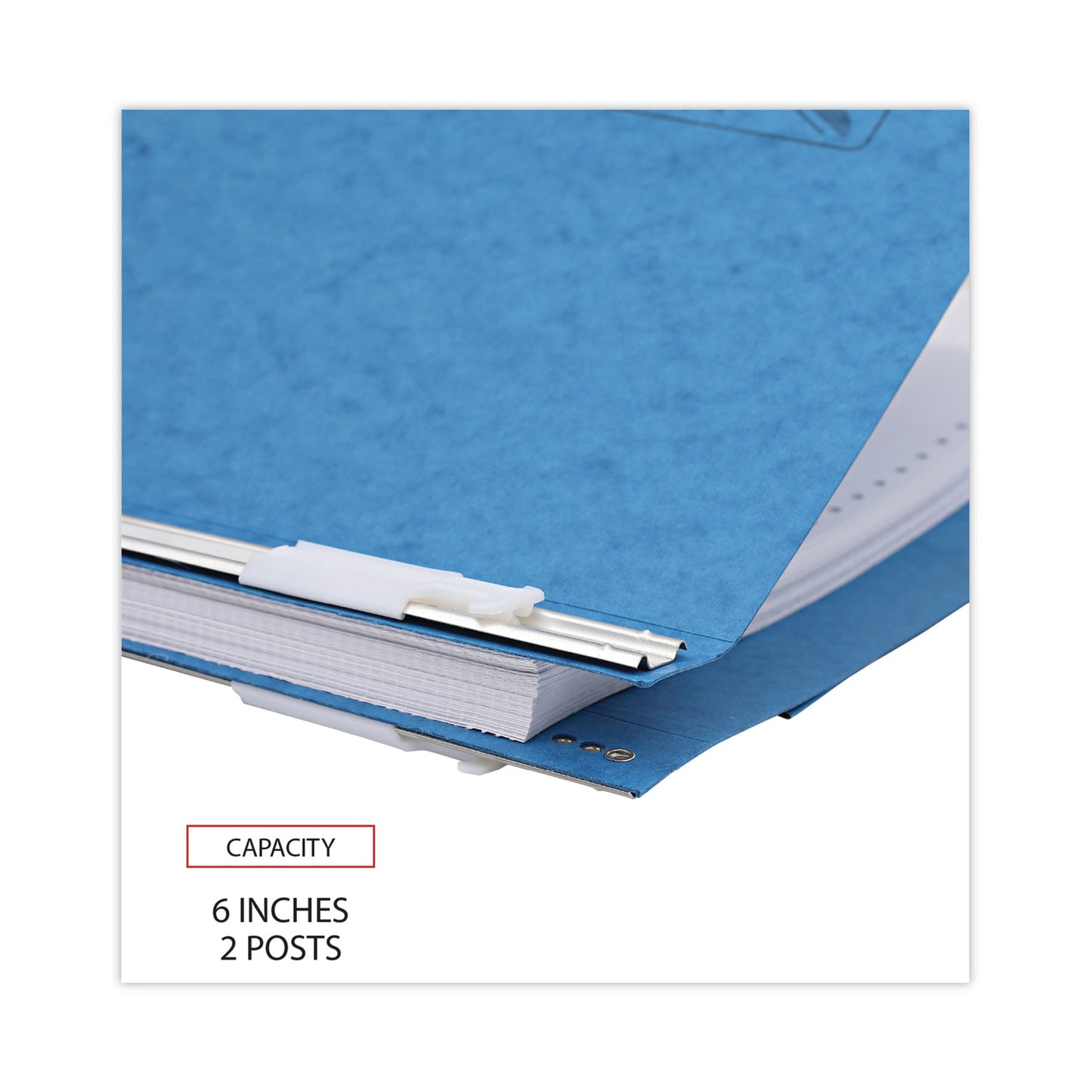 Universal Pressboard Hanging Binder, 2 Posts, 6" Capacity, 9.5 x 11, Light Blue (15431)