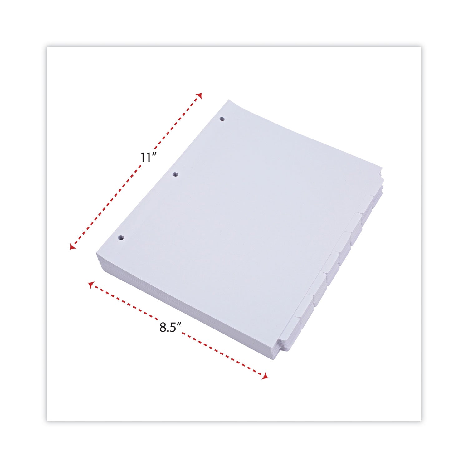 Universal Self-Tab Index Dividers, 8-Tab, 11 x 8.5, White, 24 Sets (20845)