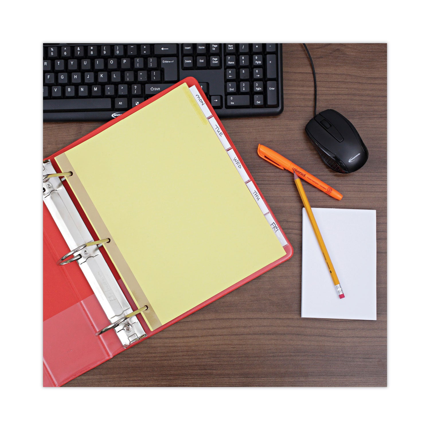 Universal Deluxe Extended Insertable Tab Indexes, 5-Tab, 11 x 8.5, Buff, Clear Tabs, 24 Sets (20861)