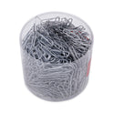 Universal Plastic-Coated Paper Clips with Two-Compartment Dispenser Tub, (750) #2 Clips, (250) Jumbo Clips, Silver (21001)