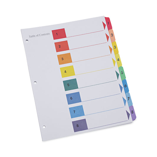 Universal Deluxe Table of Contents Dividers for Printers, 8-Tab, 1 to 8