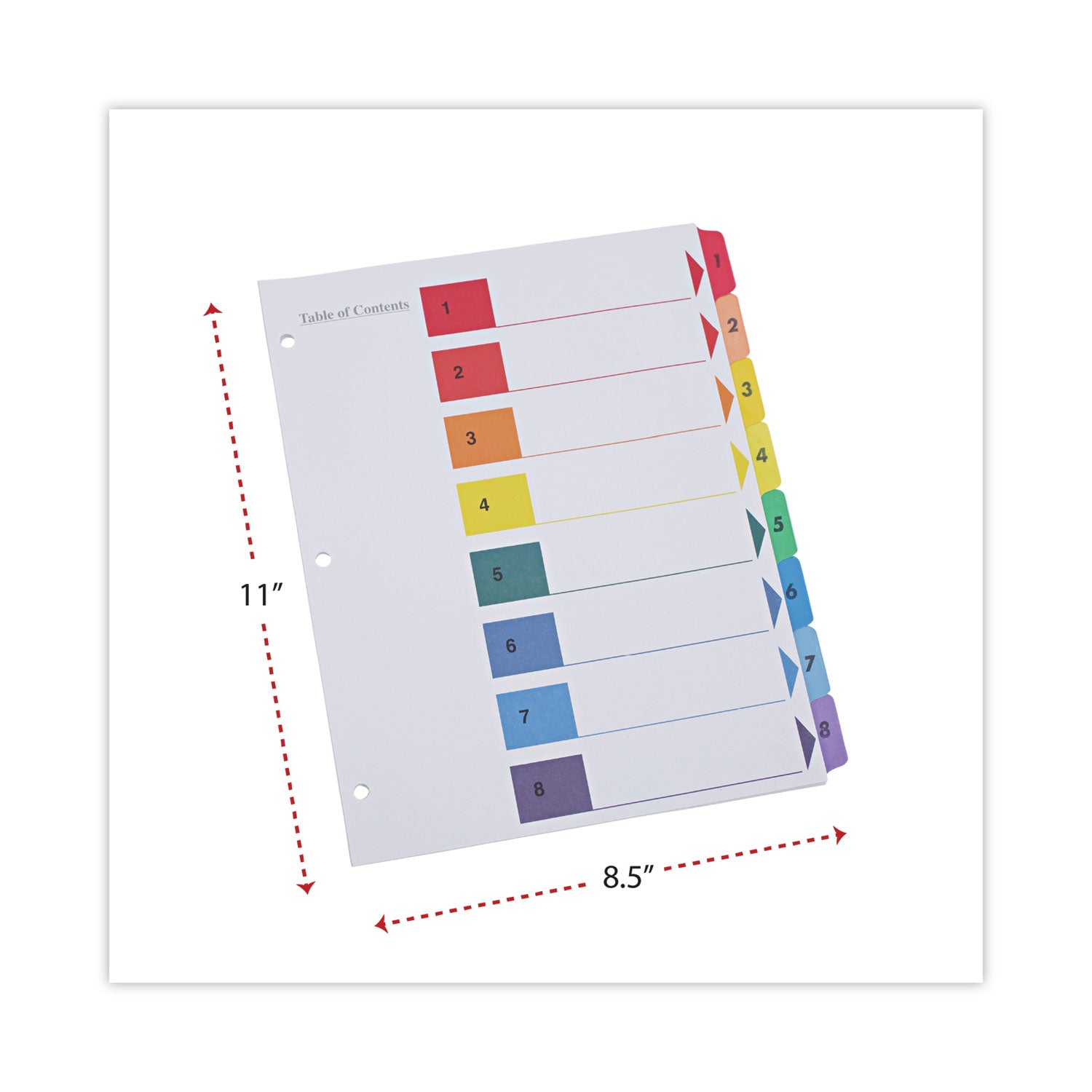 Universal Deluxe Table of Contents Dividers for Printers, 8-Tab, 1 to 8