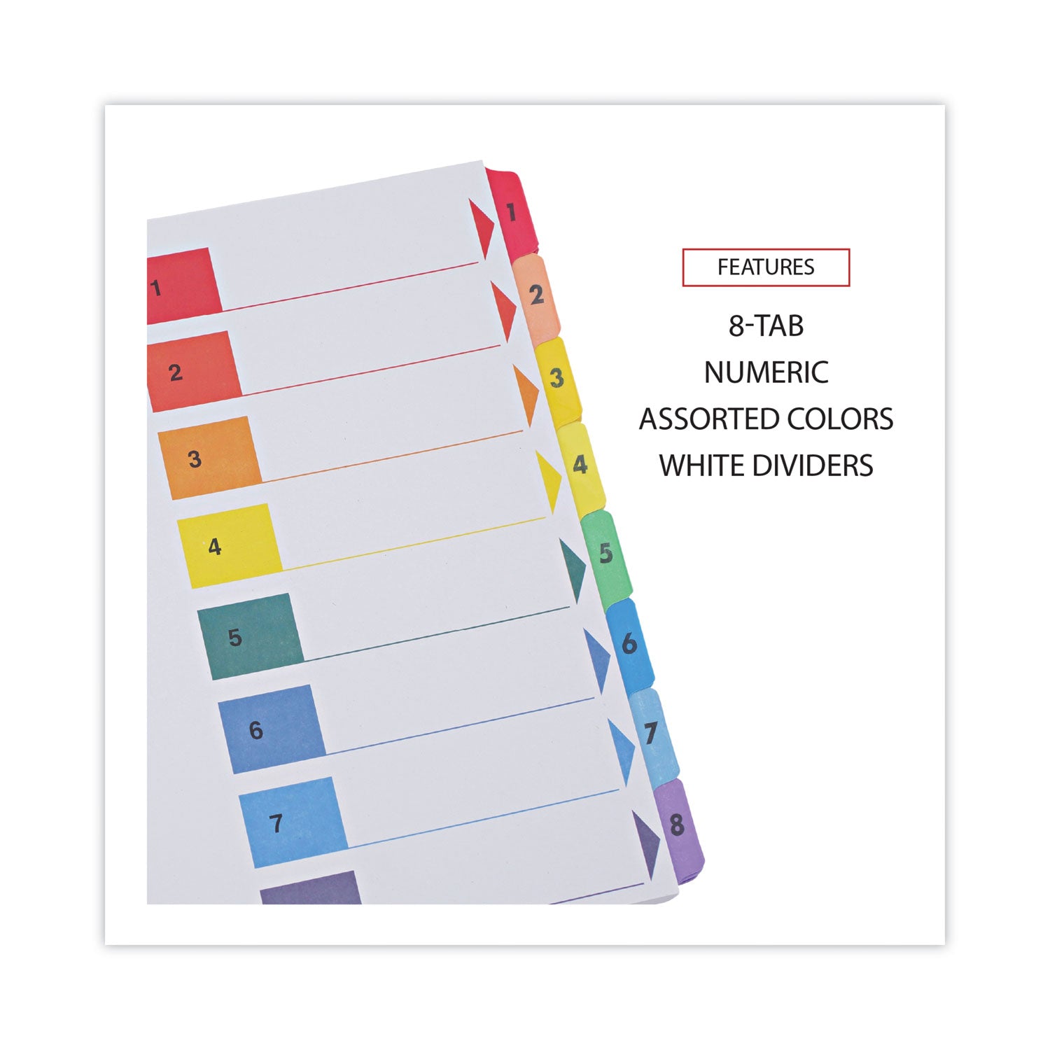  Table Of Contents, 11 x 8.5, White, 6 Sets (24802)