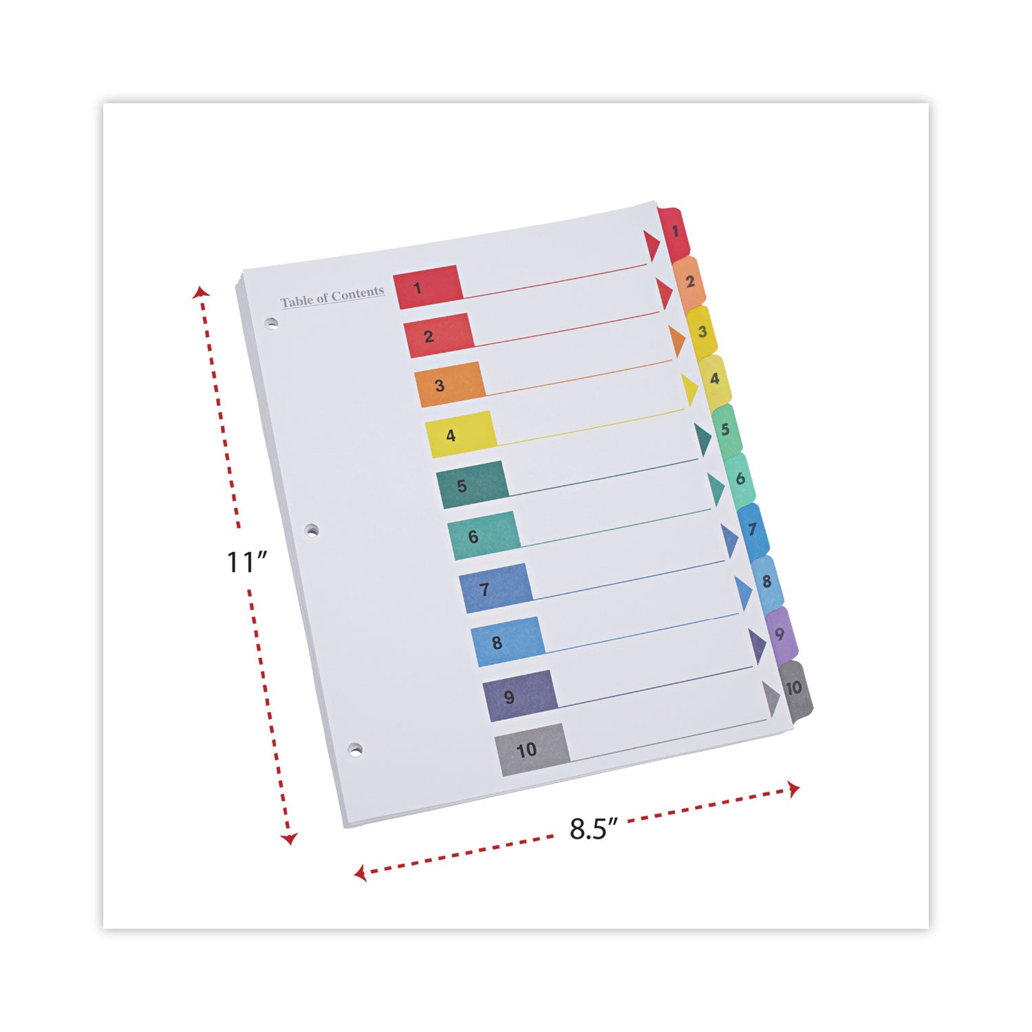 Universal Deluxe Table of Contents Dividers for Printers, 10-Tab, 1 to 10