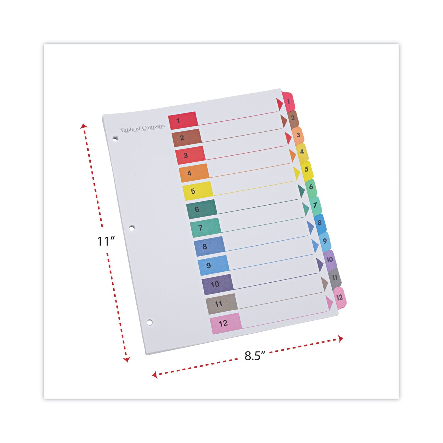 Universal Deluxe Table of Contents Dividers for Printers, 12-Tab, 1 to 12