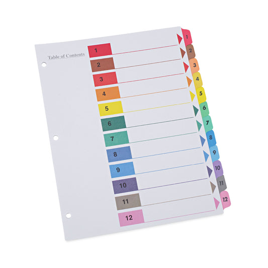 Universal Deluxe Table of Contents Dividers for Printers, 12-Tab, 1 to 12