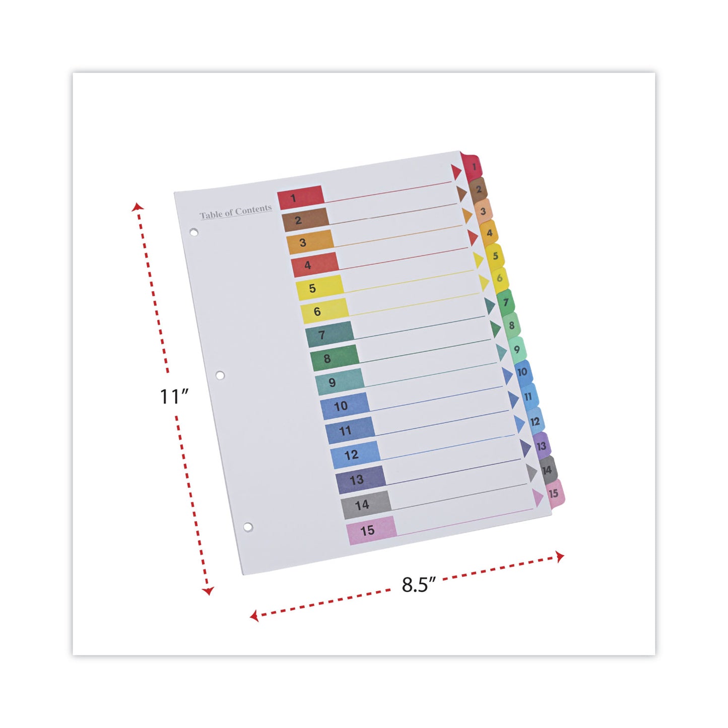 Universal Deluxe Table of Contents Dividers for Printers, 15-Tab, 1 to 15