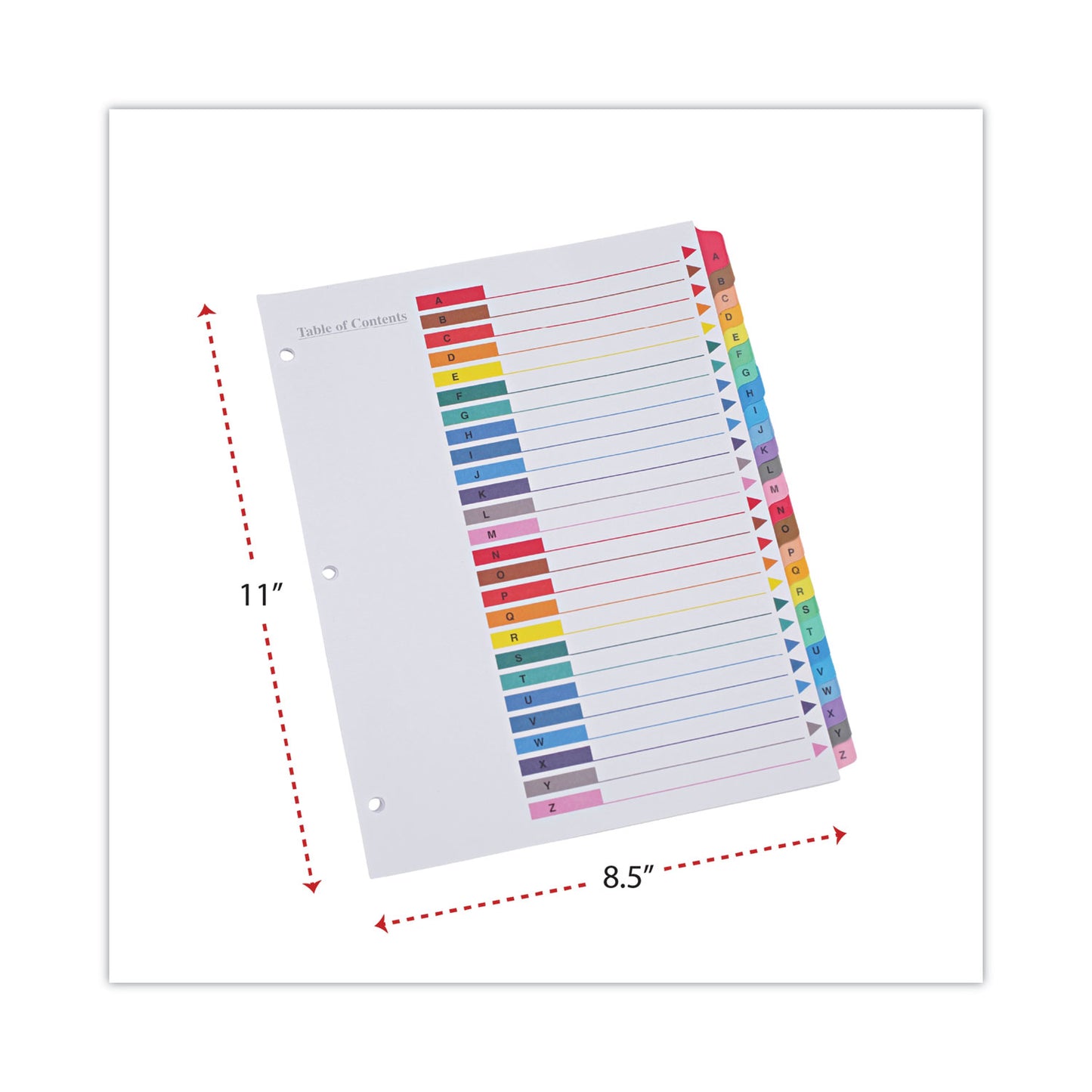 Universal Deluxe Table of Contents Dividers for Printers, 26-Tab, A to Z, 11 x 8.5, White, 1 Set (24812)