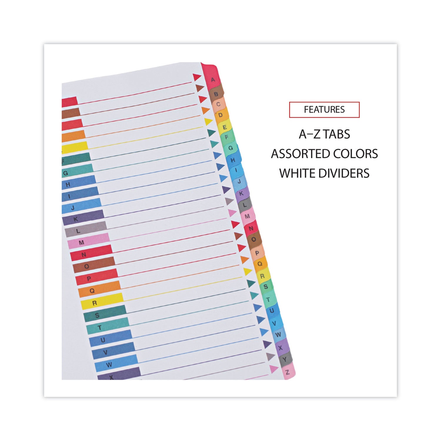 Universal Deluxe Table of Contents Dividers for Printers, 26-Tab, A to Z, 11 x 8.5, White, 1 Set (24812)