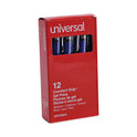 Universal Gel Pen, Stick, Medium 0.7 mm, Blue Ink, Silver/Blue Barrel, Dozen (39621)