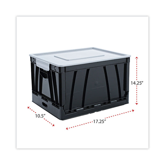 Universal Collapsible Crate, Letter/Legal Files, 17.25" x 14.25" x 10.5", Black/Gray, 2/Pack (40010)