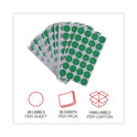 Universal Self-Adhesive Removable Color-Coding Labels, 0.75" dia, Green, 28/Sheet, 36 Sheets/Pack (40115)