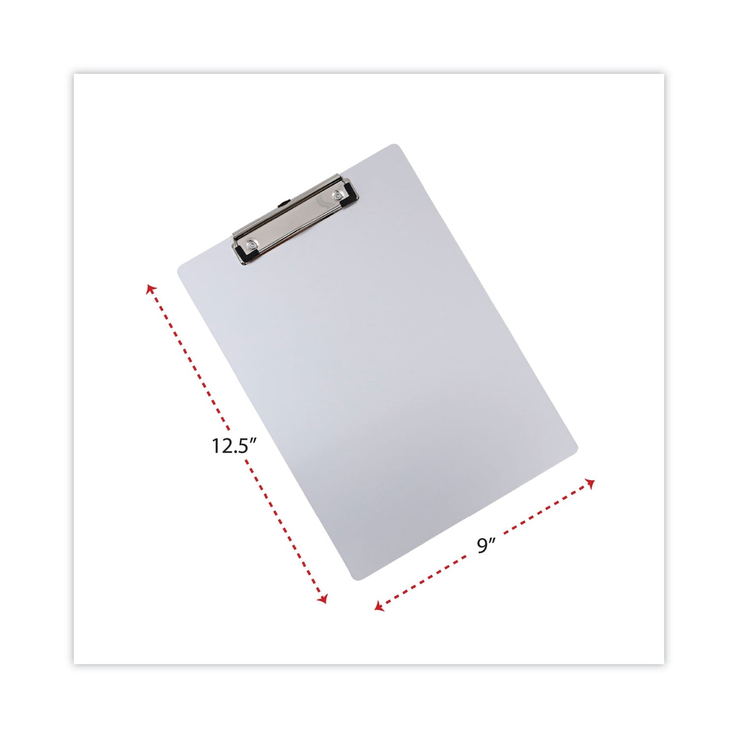 Universal Aluminum Clipboard with Low Profile Clip, 0.5" Clip Capacity, Holds 8.5 x 11 Sheets, Aluminum (40301)