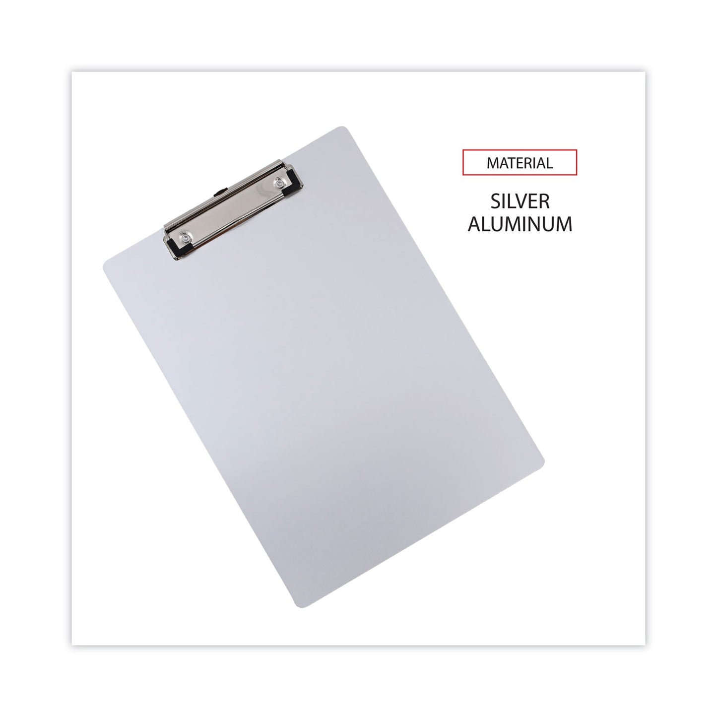Universal Aluminum Clipboard with Low Profile Clip, 0.5" Clip Capacity, Holds 8.5 x 11 Sheets, Aluminum (40301)