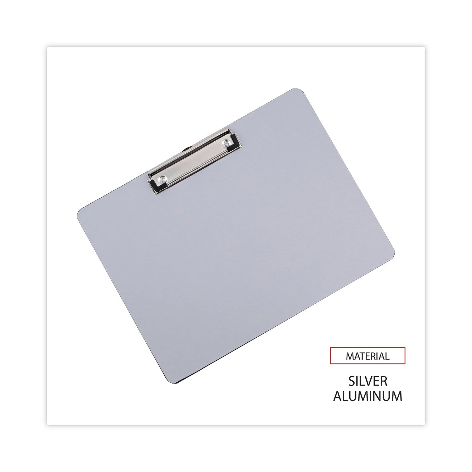 Universal Plastic Brushed Aluminum Clipboard, Landscape Orientation, 0.5" Clip Capacity, Holds 11 x 8.5 Sheets, Silver (40302)