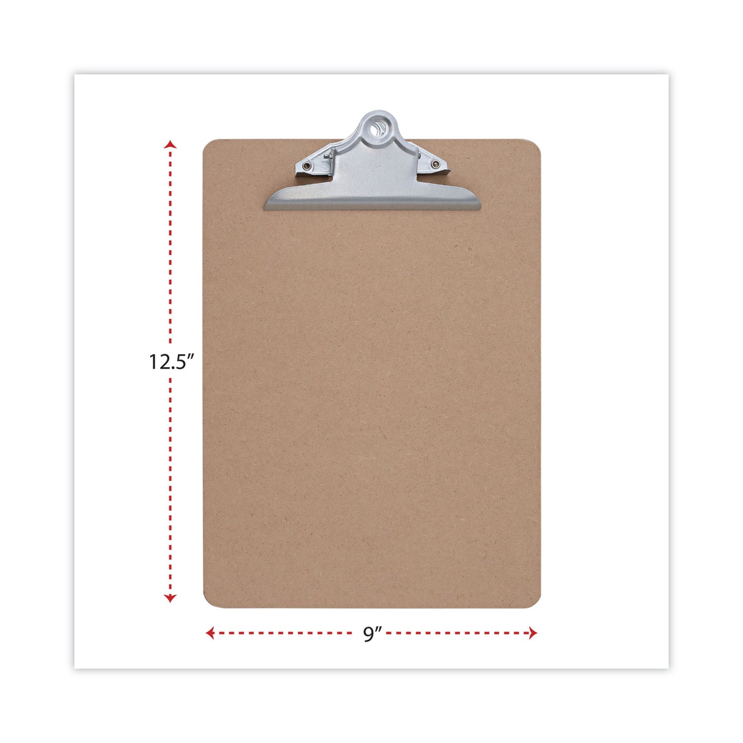 Universal Hardboard Clipboard, 1.25" Clip Capacity, Holds 8.5 x 11 Sheets, Brown (40304)