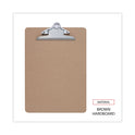 Universal Hardboard Clipboard, 1.25" Clip Capacity, Holds 8.5 x 11 Sheets, Brown (40304)