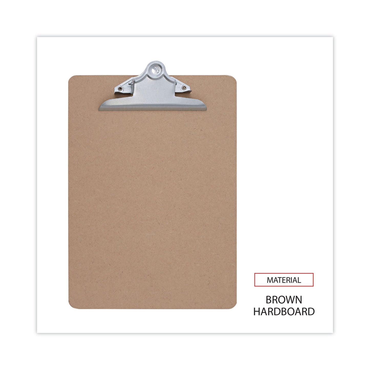 Universal Hardboard Clipboard, 1.25" Clip Capacity, Holds 8.5 x 11 Sheets, Brown (40304)