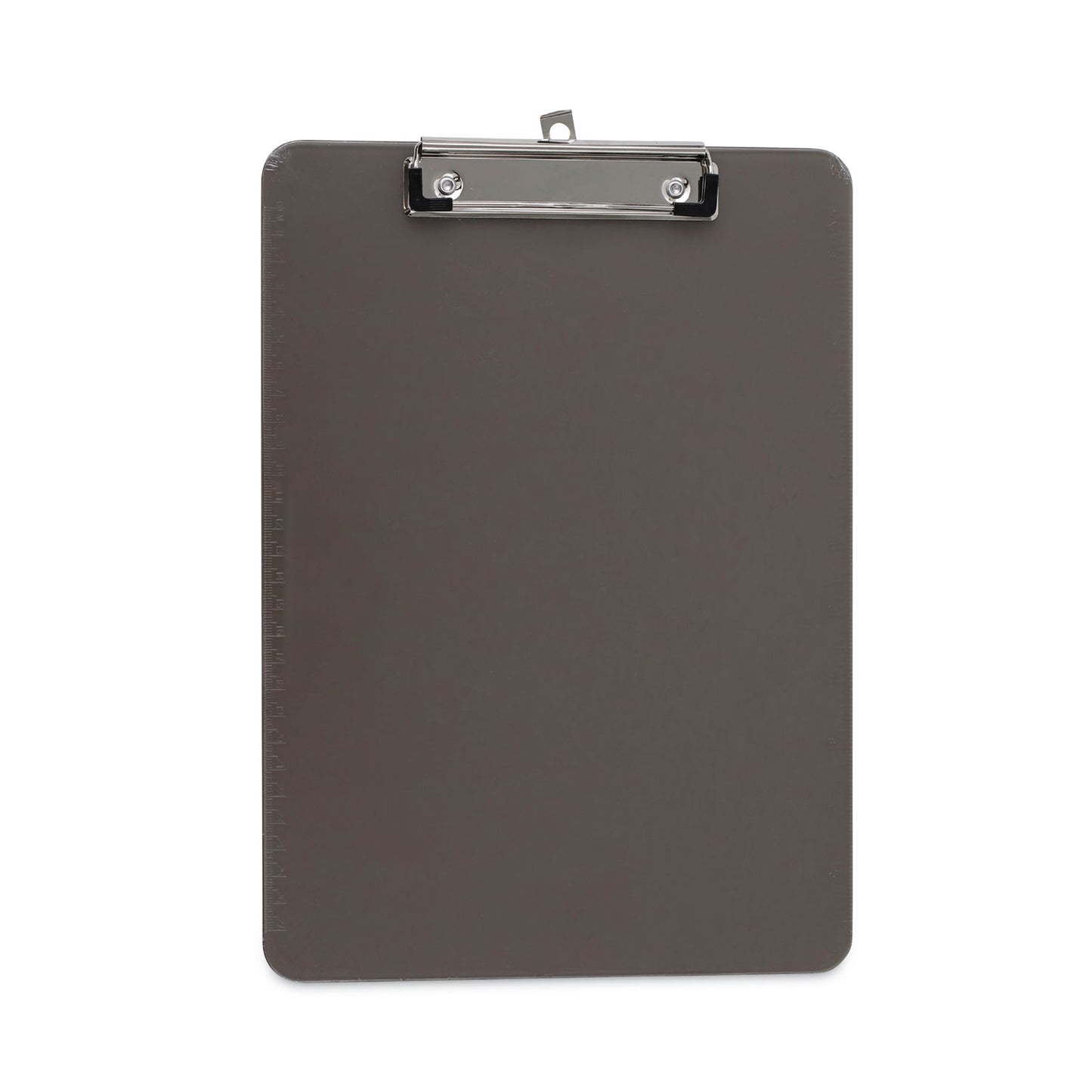 Universal Plastic Clipboard with Low Profile Clip, 0.5" Clip Capacity, Holds 8.5 x 11 Sheets, Translucent Black (40311)
