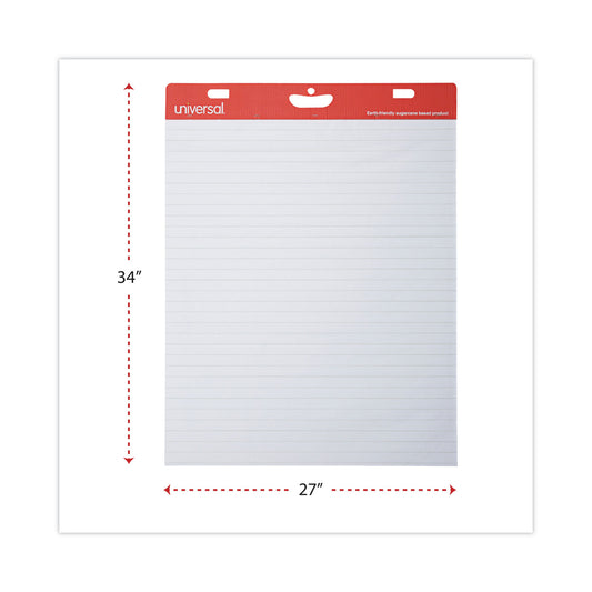 Universal Renewable Resource Sugarcane Based Easel Pads, Presentation Format (1" Rule), 27 x 34, White, 50 Sheets, 2/Carton (45602)