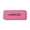 Universal Bevel Block Erasers, For Pencil Marks, Slanted-Edge Rectangular Block, Large, Pink, 20/Pack (55120)