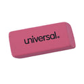 Universal Bevel Block Erasers, For Pencil Marks, Slanted-Edge Rectangular Block, Large, Pink, 20/Pack (55120)