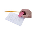 Universal Bevel Block Erasers, For Pencil Marks, Slanted-Edge Rectangular Block, Large, Pink, 20/Pack (55120)