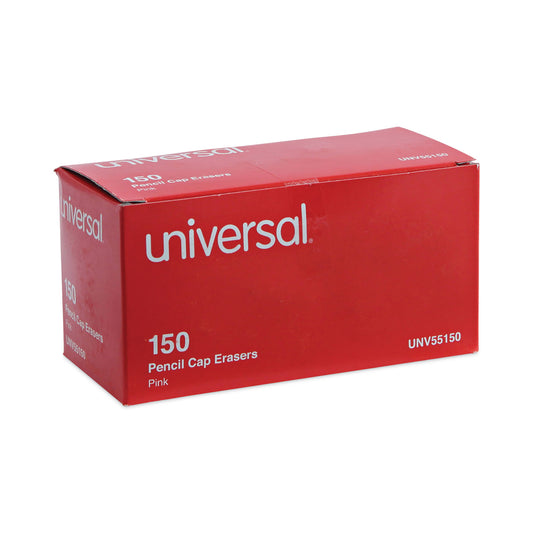 Universal Pencil Cap Erasers, For Pencil Marks, Pink, 150/Pack (55150)