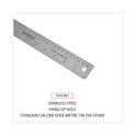 Universal Stainless Steel Ruler with Cork Back and Hanging Hole, Standard/Metric, 12" Long (59023)