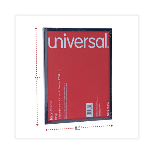 Universal Metal Photo Frame, Aluminum, 8.5 x 11, Black (76840)