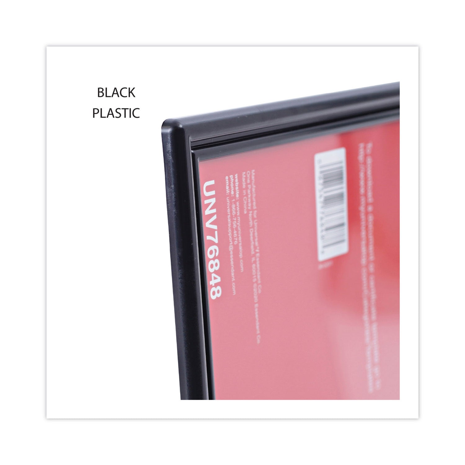 Universal All Purpose Document Frame, 8.5 x 11 Insert, Black, 3/Pack (76848)