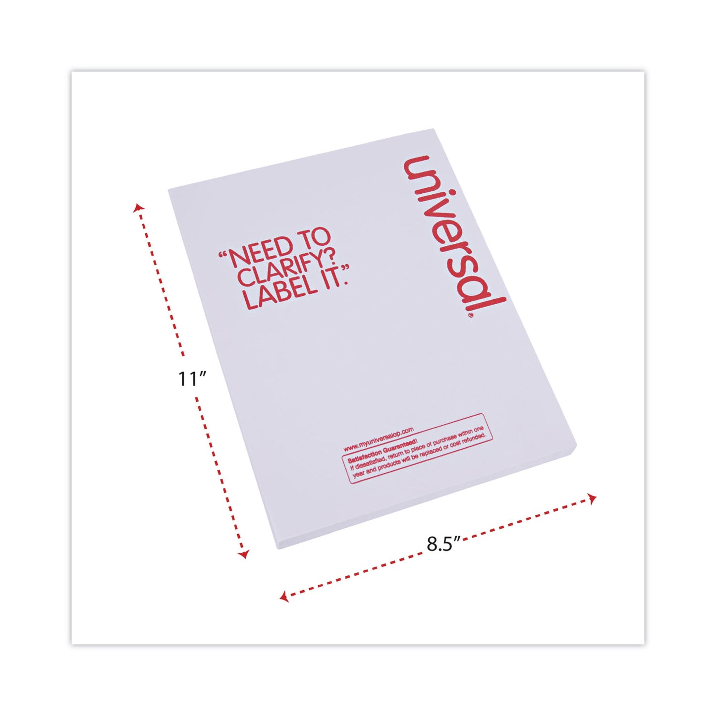 Universal Copier Mailing Labels, Copiers, 8.5 x 11, White, 100/Box (90108)