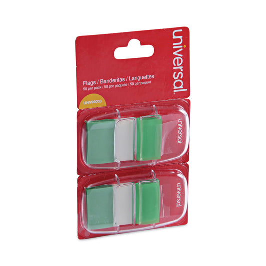 Universal Page Flags, Green, 50 Flags/Dispenser, 2 Dispensers/Pack (99003)