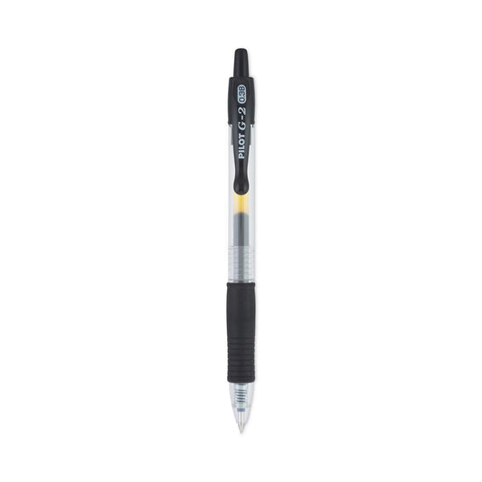 Pilot G2 Premium Gel Pen Convenience Pack, Retractable, Extra-Fine 0.38 mm, Black Ink, Smoke/Black Barrel, Dozen (31277)