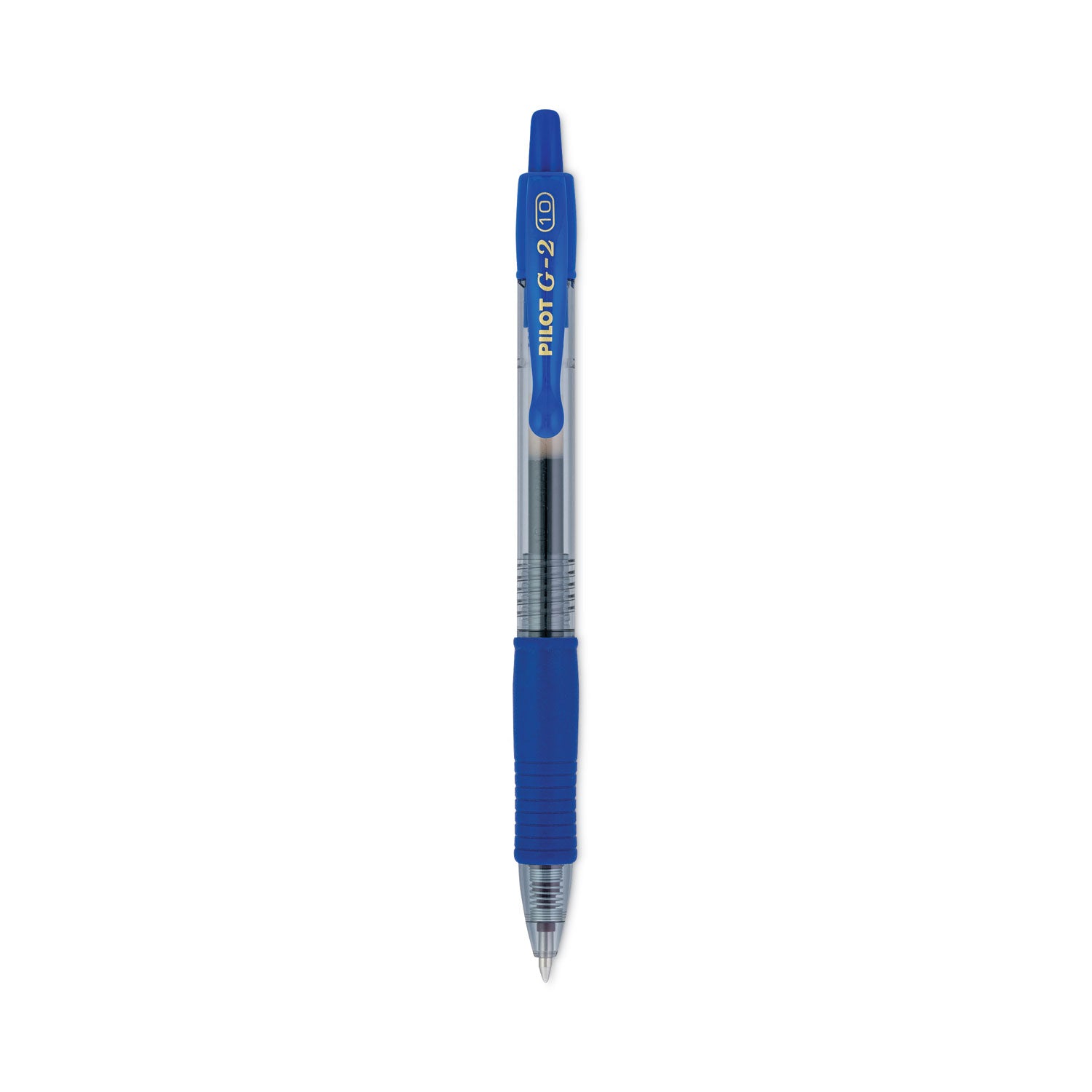 Pilot G2 Premium Gel Pen, Retractable, Bold 1 mm, Blue Ink, Smoke/Blue Barrel, Dozen (31257)