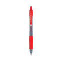 Pilot G2 Premium Gel Pen, Retractable, Fine 0.7 mm, Red Ink, Smoke/Red Barrel, Dozen (31022)