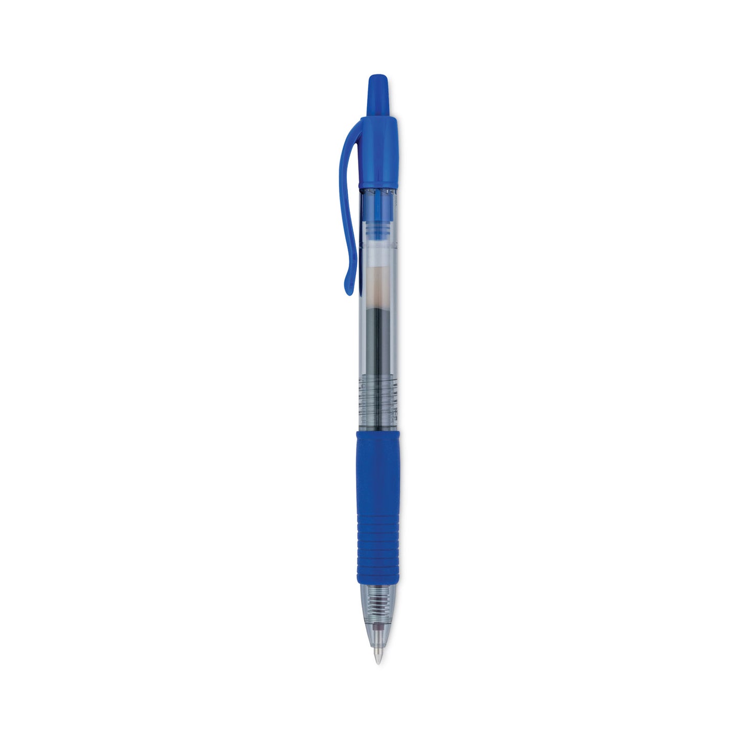 Pilot G2 Premium Gel Pen, Retractable, Fine 0.7 mm, Blue Ink, Smoke/Blue Barrel, 12/Pack (31021)