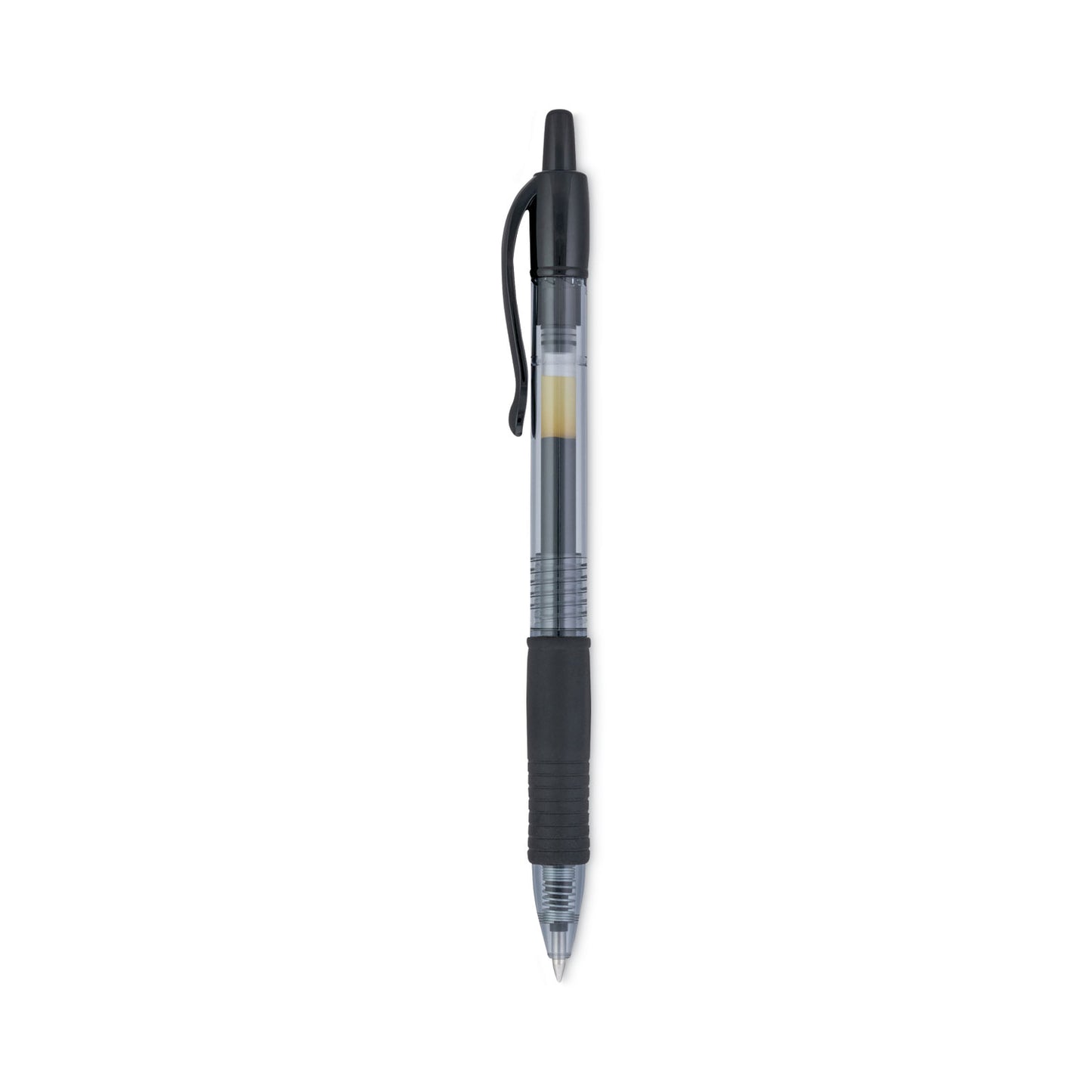 Pilot G2 Premium Gel Pen, Retractable, Fine 0.7 mm, Black Ink, Smoke/Black Barrel, Dozen (31020)