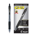 Pilot G2 Premium Gel Pen, Retractable, Fine 0.7 mm, Black Ink, Smoke/Black Barrel, Dozen (31020)