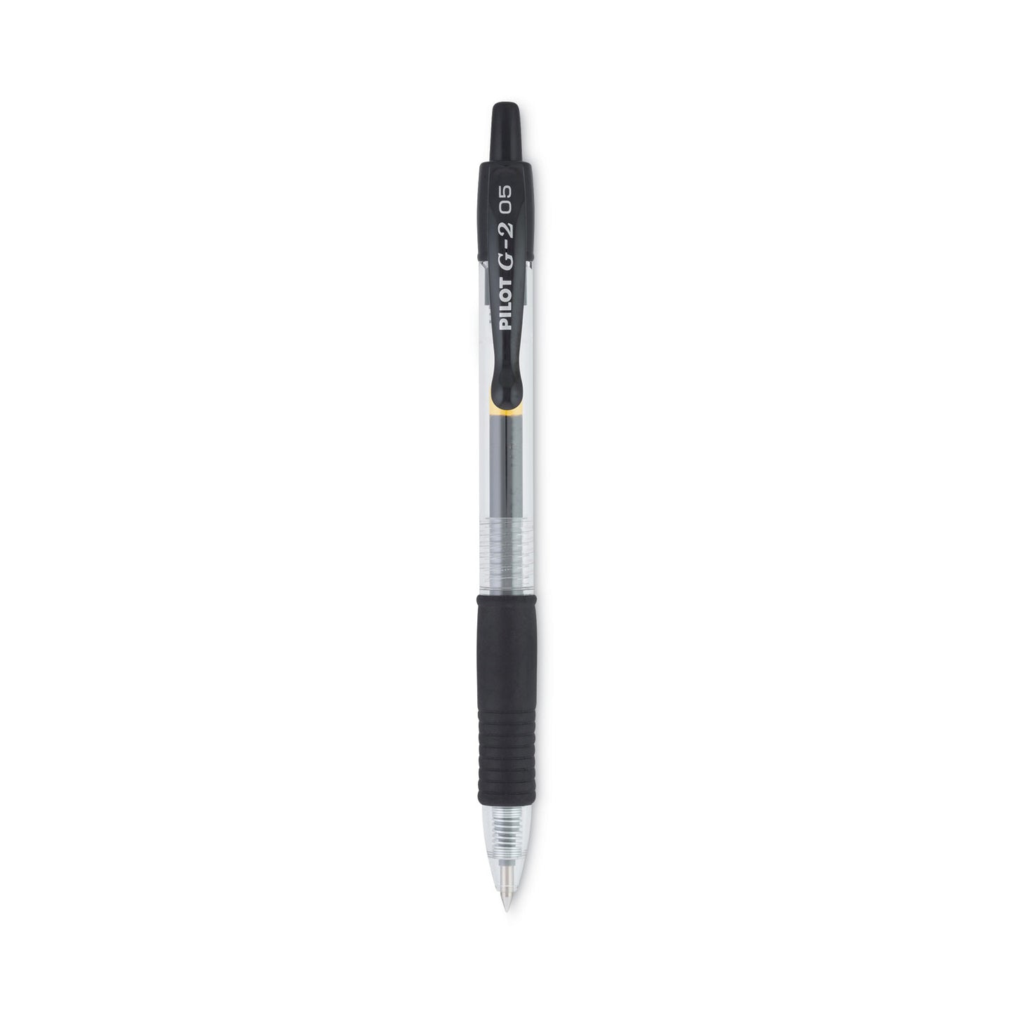 Pilot G2 Premium Gel Pen, Retractable, Extra-Fine 0.5 mm, Black Ink, Smoke/Black Barrel, Dozen (31002)