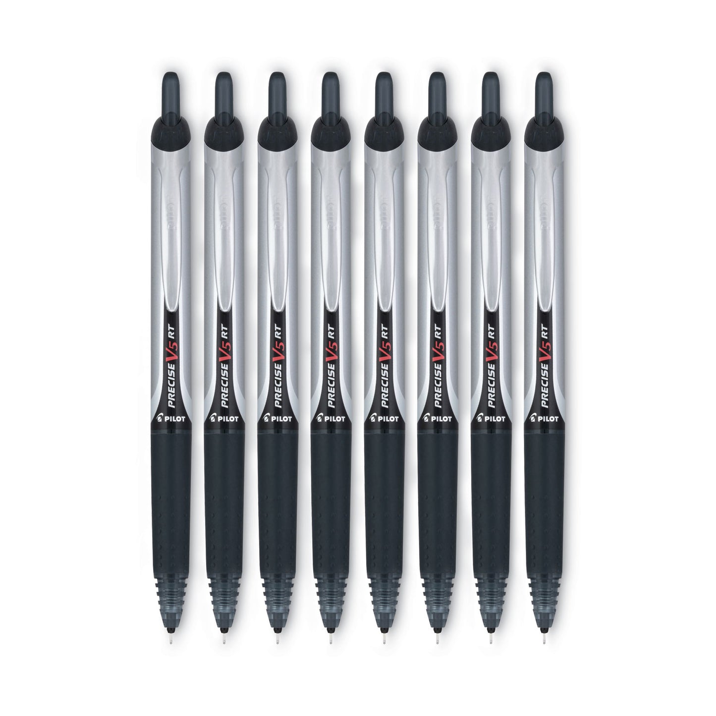 Pilot Precise V5RT Roller Ball Pen, Retractable, Extra-Fine 0.5 mm, Black Ink, Black Barrel (26062)