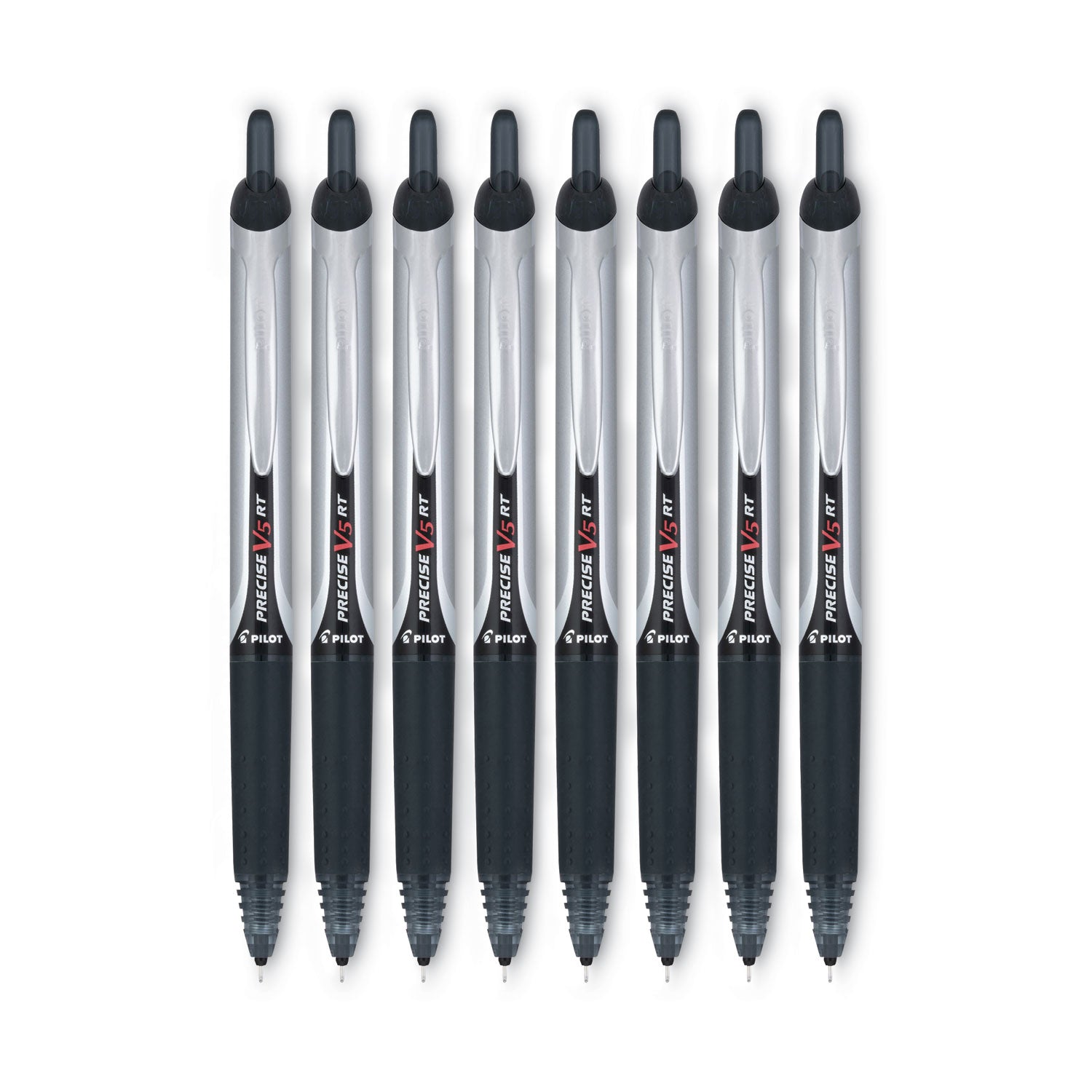 Pilot Precise V5RT Roller Ball Pen, Retractable, Extra-Fine 0.5 mm, Black Ink, Black Barrel (26062)