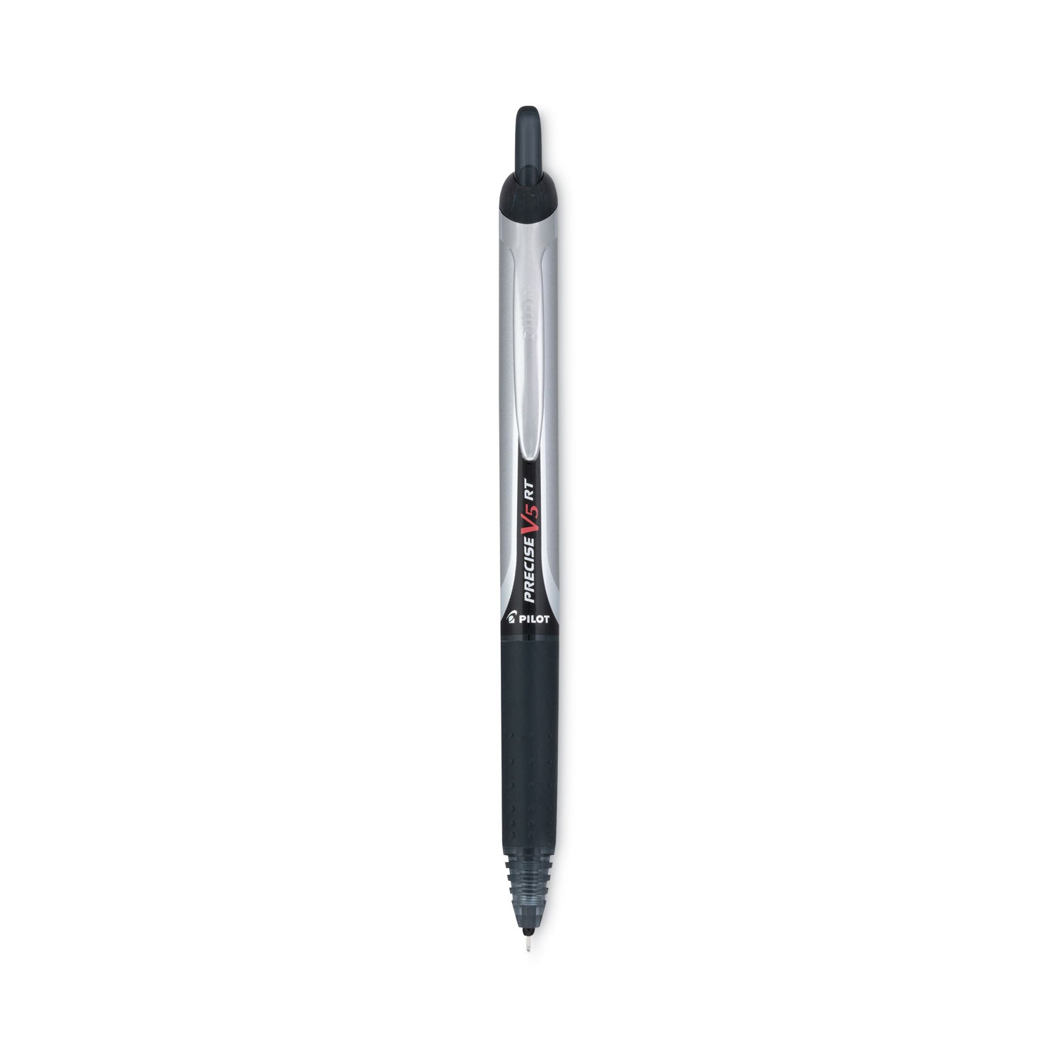 Pilot Precise V5RT Roller Ball Pen, Retractable, Extra-Fine 0.5 mm, Black Ink, Black Barrel (26062)