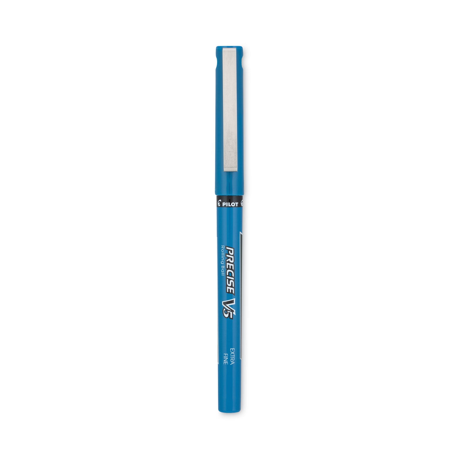 Pilot Precise V5 Roller Ball Pen, Stick, Extra-Fine 0.5 mm, Blue Ink, Blue/Clear Barrel, Dozen (35335)